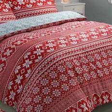 Velosso Nordic Teddy and Pillowcase Set - King Duvet Cover Red