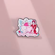 Rose Gold Brooches Veishet Pink Cartoon Character Brooch - Metal Badge