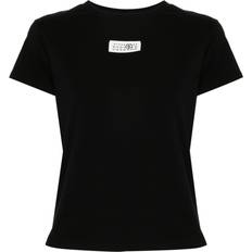 Bomulds T-shirt Med Hvidt Logo - Sort