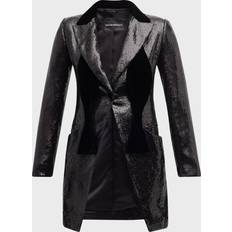 XXS Abiti Emporio Armani Velvet-Trim Sequin Tuxedo BLACK (38 IT (2 US)