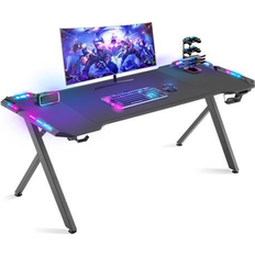 Dowinx 63 Inch Gaming Desk with RGB LED Lights