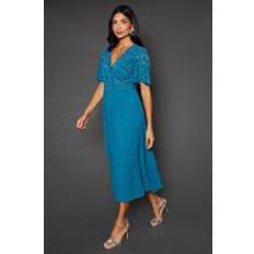 Occasion dress Wallis Occasion Embellished Midi Dress Teal