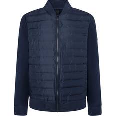 Hackett London Men Jackets Hackett London Quilt Bomber Zip Sweat - Navy