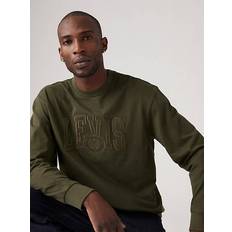 Denim/Jeanstyg T-shirts Levi's Autentisk långärmad T shirt med tryck Khaki Tonal Athletic Crest Ls Forest Night