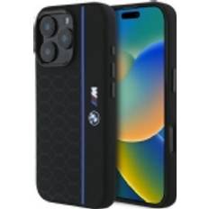 BMW Mobile Phone Accessories BMW Silicone Hexagon Blue Line Case with MagSafe for iPhone 16 Pro Max 6.9 in Black BMHMP16X23SHEB