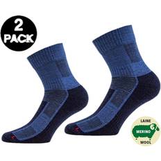 Norfolk Leonardo Qtr 2-pack Merino Wool Quarter Length Walking Socks Blue, Female, Tøj, Sokker, livsstil, Blå 39-42