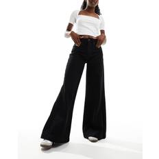 Stradivarius D71 Wide-leg flared jeans Black denim