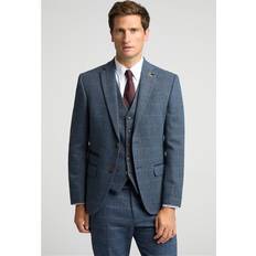 Slim Fit Check Tweed Jacket Blue 40R