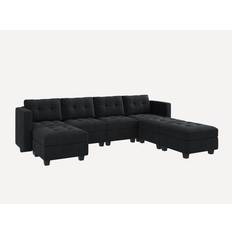 Honbay 7-Piece Velvet Modular Sectional With Storage Seat Sofa