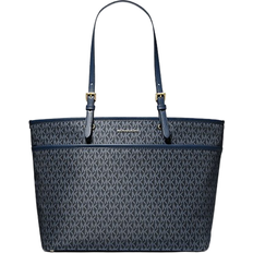 Michael Kors Blue Bags Michael Kors Winston Large Signature Logo Print Woven Tote Bag - Admrl/Plblue