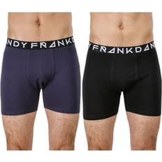 Frank Dandy Boxers Kalsonger Frank Dandy Solid Boxer 2-Pack Blue/Black, Male, Tøj, Undertøj, Blå/Sort