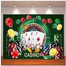 Fotobakgrunder GOOOOODS Casino fotografi bakgrund bord spelkort chip poker tärningar roulette bakgrund foto studio rekvisita foto festtillbehör 210 x 150 cm