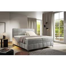 Continental Beds Fun-Möbel Boxspringbett Schlafzimmerbett Sophie 120x200 cm Stoff Salvador Silbergrau Continental Bed