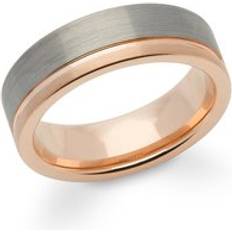 Unique & Co. Tungsten Carbide 7mm Ring Gold/Grey/Pink