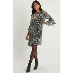 Clothing Wallis Neutral Animal Fluted Shift Dress