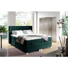 Continental Beds Fun-Möbel Boxspringbett Elektrisch Bett Magnus 160x200 cm in Stoff Salvador Flaschengrün Continental Bed