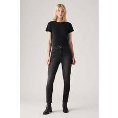 Levi's 739 Modell Schwarze Röhrenjeans Mit Hoher Taille Silberfarben