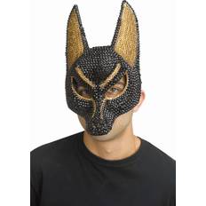 Oro Máscaras para la Cabeza Fun World Rhinestone Anubis Adult Mask Egyptian Accessories As Shown (One-Size)