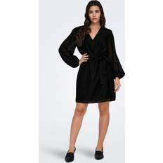 Jurken JdY roxy L/S V-neck Wrap Dress - Zwart