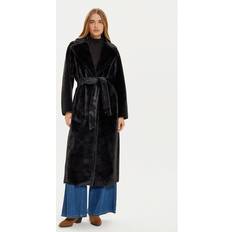 Guess Women Coats Guess Ada Longline Faux-fur Coat - Black