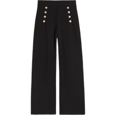 H&M Button-Front Trousers - Black