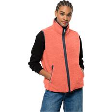 Jack Wolfskin Fleece Gilet High Curl Vest Women - Warm Amber