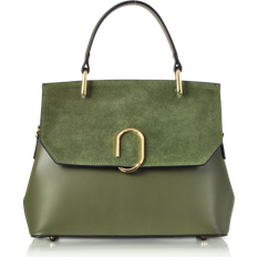 Mocka Handväskor Le Parmentier Thais Suede and Leather Satchel Bag