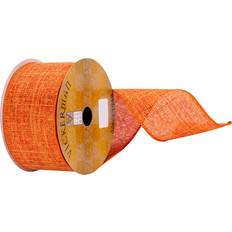 Orange Gift Wrap Ribbons Vickerman Q215061 2.5 in. x 10 Yards Orange Burlap Ribbon