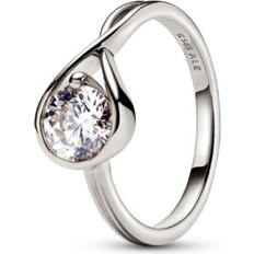 Pandora White Gold Rings Pandora Infinite Lab-grown Diamond Ring - Clear