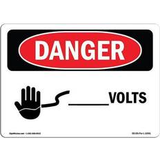 Office Supplies SignMission OSHA Danger Sign 12 x 18 in - Custom Volts