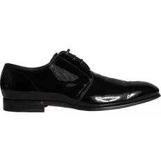 Dolce & Gabbana Laced Oxford Dolce & Gabbana Black Patent Leather Derby Men Dress Shoes EU42.5/US9.5