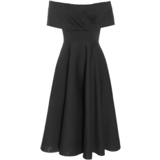 Elastane/Lycra/Spandex - Women Dresses Quiz Bardot Skater Midi Dress - Black