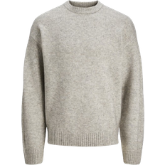 Jack & Jones Plain Knitted Pullover - Grey/Light Grey Melange