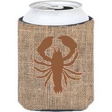 Brown Bottle Coolers CoolCookware Lobster Burlap And Brown Can Or Hugger Bottle Cooler