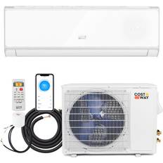 Air Conditioners Costway 12000 BTU 22 SEER2 208-230V Wifi Enabled Mini Split Air Conditioner and Heater