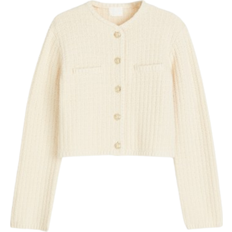 H&M Short Structured Knit Cardigan - Cream