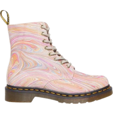 Multicolor Botas de Encaje Dr. Martens 1460 Pascal Marbled Suede Lace Up Boots - Pink/Orange