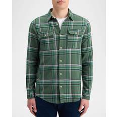 Scotch & Soda Clothing Scotch & Soda Men's Plaid Sport Shirt 6481-Green Check (Small)