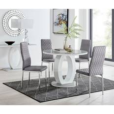 Furniturebox Scottsmoor Modern Halo Grey Dining Set 100x100cm 5pcs