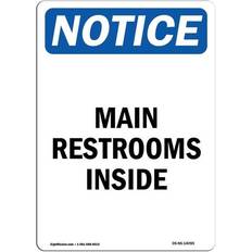 Office Supplies SignMission Notice Sign Main Restrooms Inside 12x18"