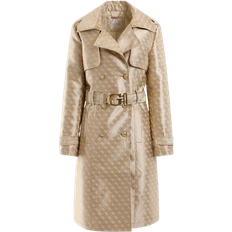 Poliamida Abrigos Guess Abrigo con cinturón y logotipo femenino - Beige