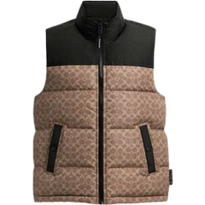 Coach Vests Coach Signature Down Vest In Recycled Polyester - Tan