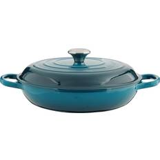 Le Creuset Deep Teal Signature Cast Iron Round med låg 30cm
