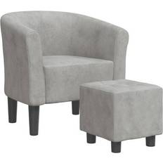 vidaXL Club Chair Light Grey Armchair 68cm 2pcs