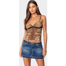 Mesh Tank Tops Edikted Tiger Printed Mesh Tank Top