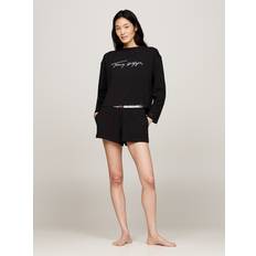 Tommy Hilfiger Sleepwear Tommy Hilfiger Signature Top & Short Pajama Set - Black