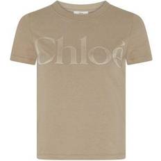 T-shirt Med Sammet Logofinish - Beige