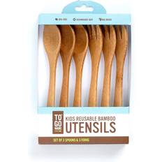 Natural Kids Cutlery TO-GO Ware Kid's Bamboo Reusable Utensils 6pcs