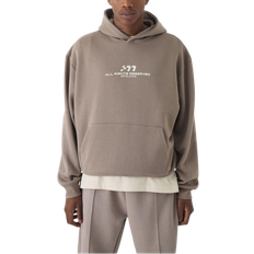 boohooMAN Boxy Oversize Hoodie with M Print - Taupe