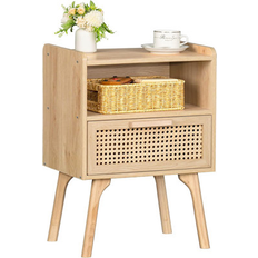 Rattan Bedside Tables Bayou Breeze Rattan Nightstand 15.94" W x 11.81" D Bedside Table